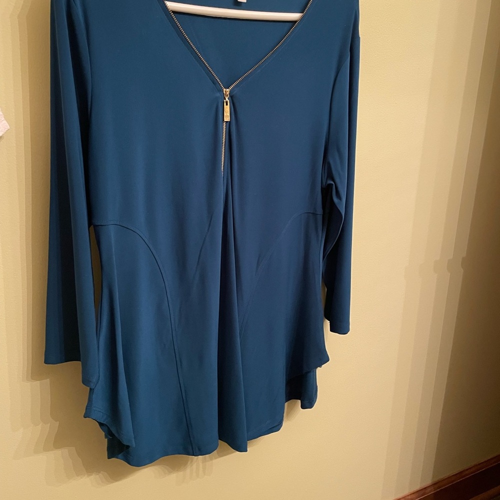Chaus Blue Blouse Elegant Top